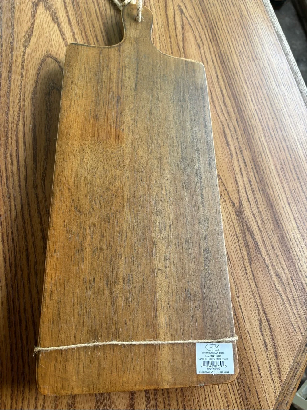 Mud Pie Wooden Charcuterie Board w/ 12 pc. Cheese Paper & Gray Honey Dipper